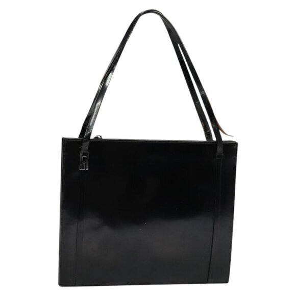 GUCCI Shoulder Bag Patent leather Black Silver Auth sw1231 - Picture 1 of 16